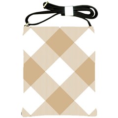 Clean Brown White Plaids Shoulder Sling Bag by ConteMonfrey