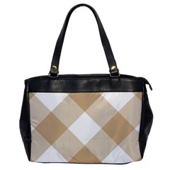 Clean Brown White Plaids Oversize Office Handbag by ConteMonfrey