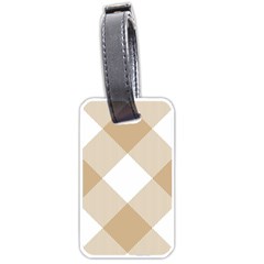 Clean Brown White Plaids Luggage Tag (one Side) by ConteMonfrey