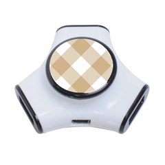 Clean Brown White Plaids 3-port Usb Hub by ConteMonfrey