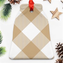 Clean Brown White Plaids Bell Ornament (two Sides) by ConteMonfrey