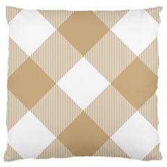 Clean Brown White Plaids Large Cushion Case (one Side) by ConteMonfrey