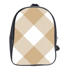 Clean Brown White Plaids School Bag (xl) by ConteMonfrey