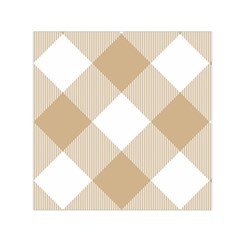 Clean Brown White Plaids Square Satin Scarf (30  X 30 ) by ConteMonfrey