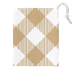 Clean Brown White Plaids Drawstring Pouch (4xl) by ConteMonfrey