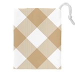 Clean brown white plaids Drawstring Pouch (5XL) Front