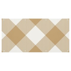 Clean Brown White Plaids Banner And Sign 8  X 4  by ConteMonfrey