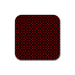 Diagonal Red Plaids Rubber Square Coaster (4 Pack) by ConteMonfrey