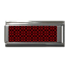 Diagonal Red Plaids Superlink Italian Charm (9mm) by ConteMonfrey