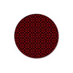 Diagonal Red Plaids Magnet 3  (round) by ConteMonfrey