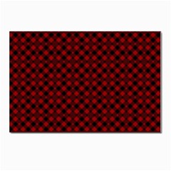 Diagonal Red Plaids Postcard 4 x 6  (pkg Of 10) by ConteMonfrey