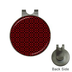 Diagonal Red Plaids Hat Clips With Golf Markers by ConteMonfrey