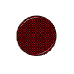 Diagonal Red Plaids Hat Clip Ball Marker by ConteMonfrey