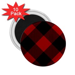 Black And Dark Red Plaids 2 25  Magnets (10 Pack)  by ConteMonfrey