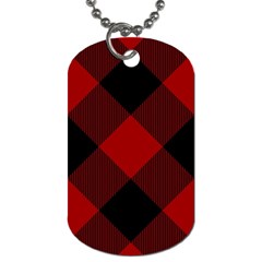 Black And Dark Red Plaids Dog Tag (one Side) by ConteMonfrey