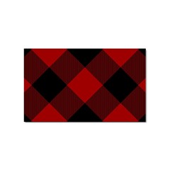 Black And Dark Red Plaids Sticker Rectangular (100 Pack) by ConteMonfrey