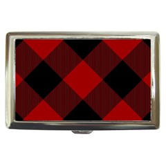 Black And Dark Red Plaids Cigarette Money Case by ConteMonfrey