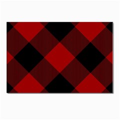 Black And Dark Red Plaids Postcard 4 x 6  (pkg Of 10) by ConteMonfrey