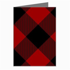 Black And Dark Red Plaids Greeting Card by ConteMonfrey