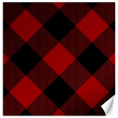 Black And Dark Red Plaids Canvas 20  X 20  by ConteMonfrey