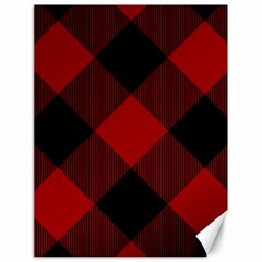 Black And Dark Red Plaids Canvas 18  X 24  by ConteMonfrey