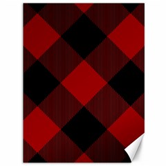 Black And Dark Red Plaids Canvas 36  X 48  by ConteMonfrey