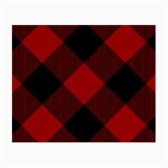 Black And Dark Red Plaids Small Glasses Cloth (2 Sides)