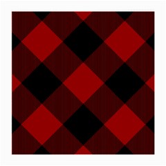 Black And Dark Red Plaids Medium Glasses Cloth by ConteMonfrey