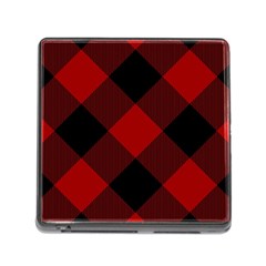 Black And Dark Red Plaids Memory Card Reader (square 5 Slot) by ConteMonfrey