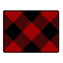 Black And Dark Red Plaids Fleece Blanket (small) by ConteMonfrey