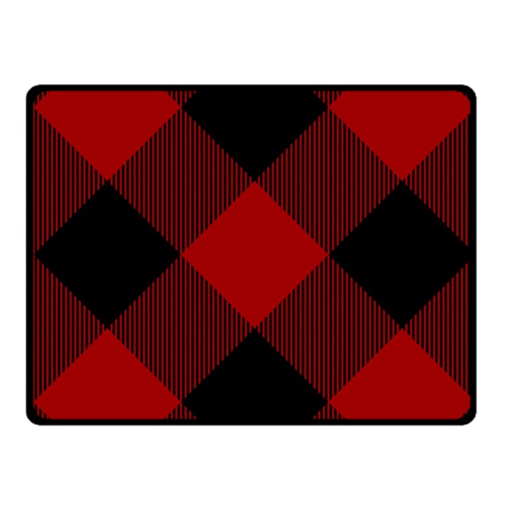 Black and dark red plaids Fleece Blanket (Small)