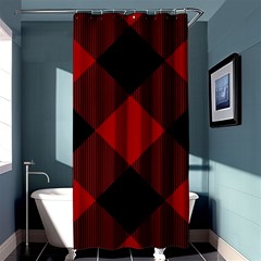 Black And Dark Red Plaids Shower Curtain 36  X 72  (stall)  by ConteMonfrey