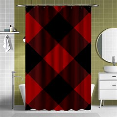 Black And Dark Red Plaids Shower Curtain 48  X 72  (small)  by ConteMonfrey