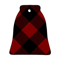 Black And Dark Red Plaids Bell Ornament (two Sides) by ConteMonfrey