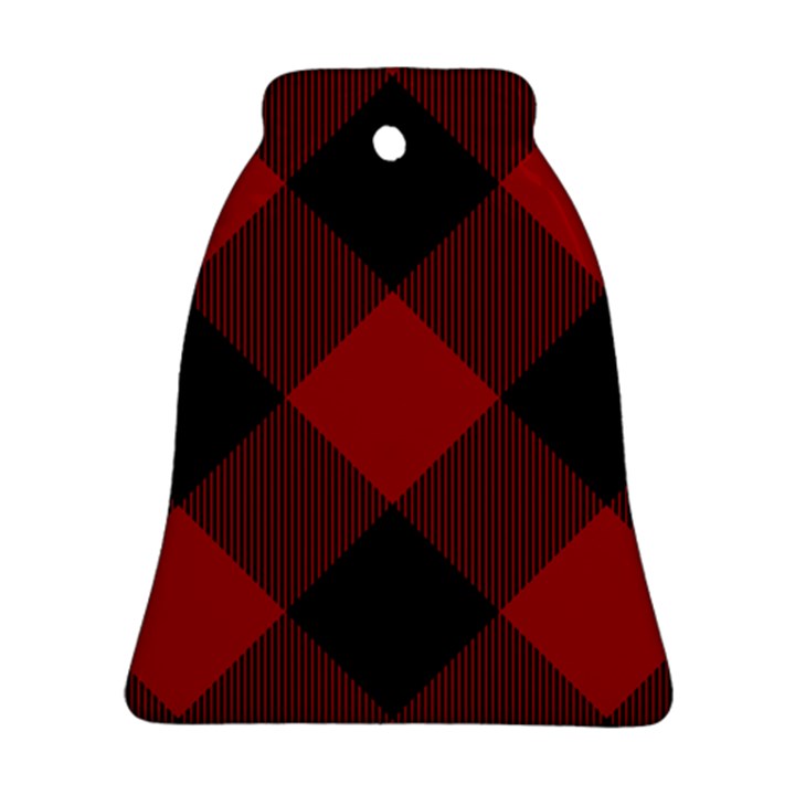 Black and dark red plaids Bell Ornament (Two Sides)