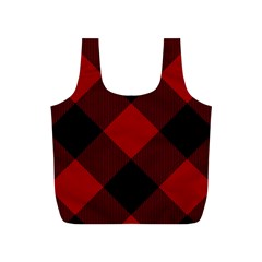 Black And Dark Red Plaids Full Print Recycle Bag (s) by ConteMonfrey