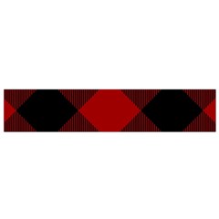 Black And Dark Red Plaids Small Flano Scarf