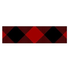 Black And Dark Red Plaids Oblong Satin Scarf (16  X 60 ) by ConteMonfrey