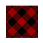 Black and dark red plaids Square Satin Scarf (30  x 30 ) Front