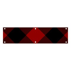 Black And Dark Red Plaids Banner And Sign 4  X 1  by ConteMonfrey