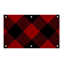 Black And Dark Red Plaids Banner And Sign 5  X 3  by ConteMonfrey