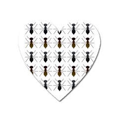 Ants Insect Pattern Cartoon Ant Animal Heart Magnet by Ravend