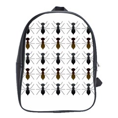 Ants Insect Pattern Cartoon Ant Animal School Bag (large) by Ravend