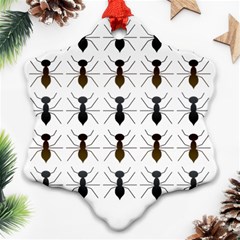 Ants Insect Pattern Cartoon Ant Animal Snowflake Ornament (two Sides) by Ravend