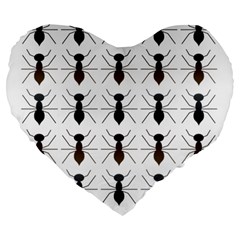 Ants Insect Pattern Cartoon Ant Animal Large 19  Premium Heart Shape Cushions by Ravend