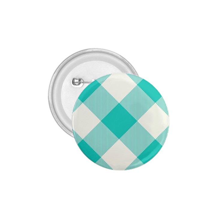 Blue turquoise diagonal plaids 1.75  Buttons