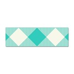 Blue turquoise diagonal plaids Sticker Bumper (100 pack) Front