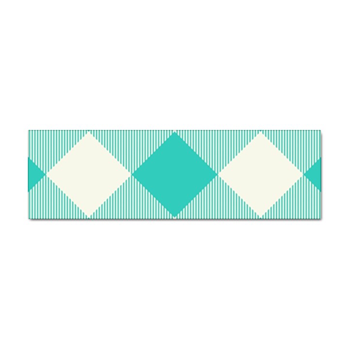 Blue turquoise diagonal plaids Sticker Bumper (100 pack)