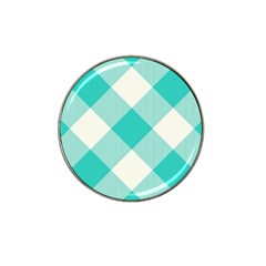 Blue Turquoise Diagonal Plaids Hat Clip Ball Marker (10 Pack) by ConteMonfrey