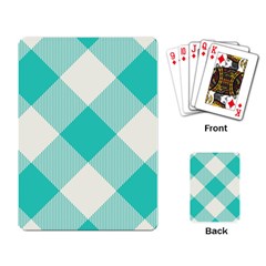 Blue Turquoise Diagonal Plaids Playing Cards Single Design (rectangle) by ConteMonfrey